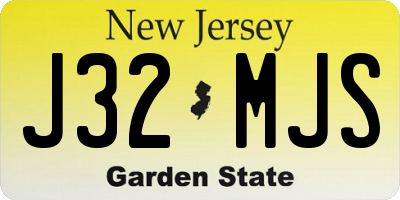 NJ license plate J32MJS
