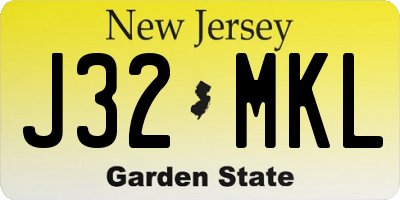 NJ license plate J32MKL