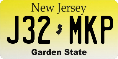 NJ license plate J32MKP