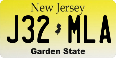 NJ license plate J32MLA
