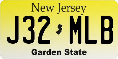 NJ license plate J32MLB