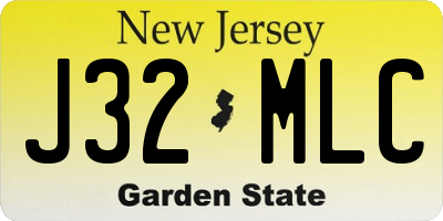 NJ license plate J32MLC