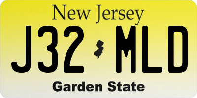 NJ license plate J32MLD