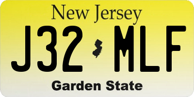 NJ license plate J32MLF