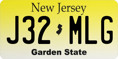 NJ license plate J32MLG