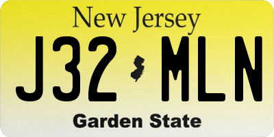 NJ license plate J32MLN