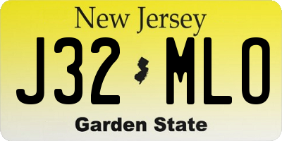 NJ license plate J32MLO
