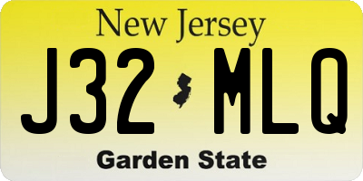 NJ license plate J32MLQ