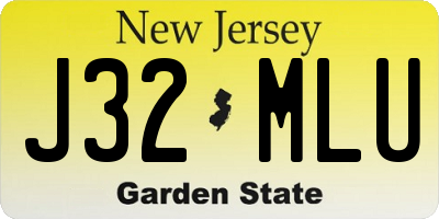 NJ license plate J32MLU