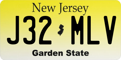 NJ license plate J32MLV
