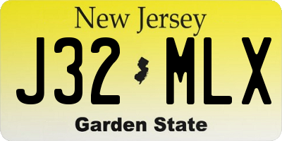 NJ license plate J32MLX