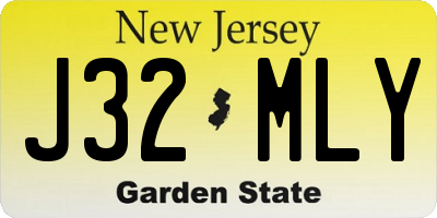 NJ license plate J32MLY