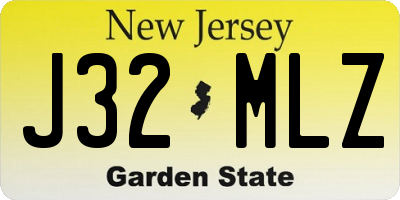 NJ license plate J32MLZ
