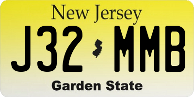NJ license plate J32MMB