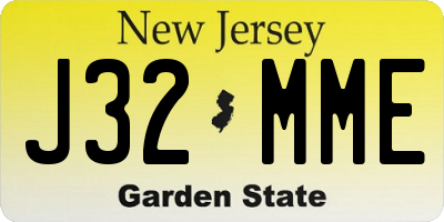 NJ license plate J32MME