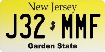 NJ license plate J32MMF