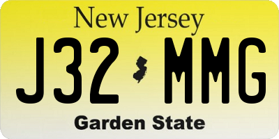 NJ license plate J32MMG