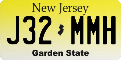 NJ license plate J32MMH