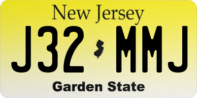 NJ license plate J32MMJ