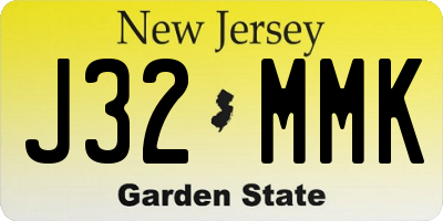 NJ license plate J32MMK