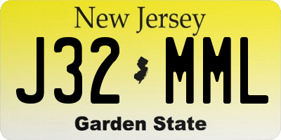 NJ license plate J32MML