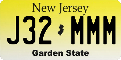 NJ license plate J32MMM