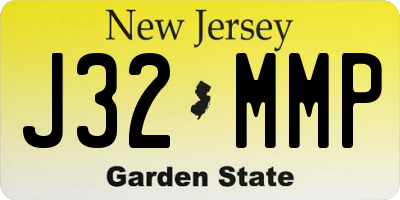 NJ license plate J32MMP
