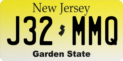 NJ license plate J32MMQ