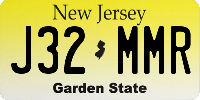 NJ license plate J32MMR