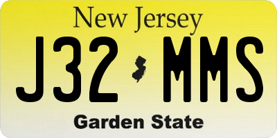 NJ license plate J32MMS