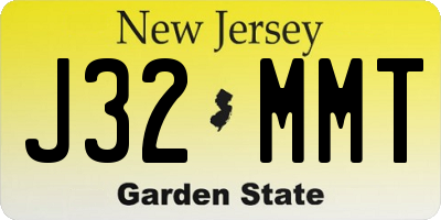 NJ license plate J32MMT
