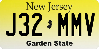 NJ license plate J32MMV