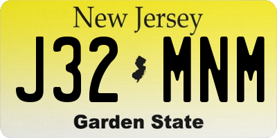 NJ license plate J32MNM
