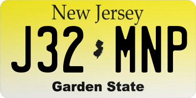 NJ license plate J32MNP