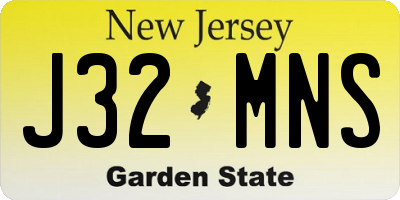 NJ license plate J32MNS
