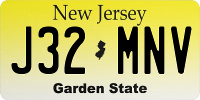 NJ license plate J32MNV