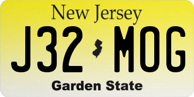 NJ license plate J32MOG