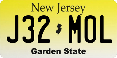 NJ license plate J32MOL