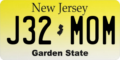 NJ license plate J32MOM