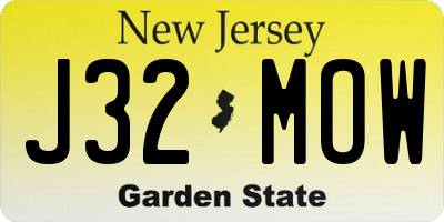 NJ license plate J32MOW