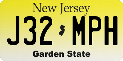 NJ license plate J32MPH