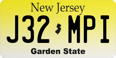NJ license plate J32MPI