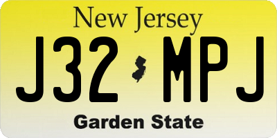 NJ license plate J32MPJ