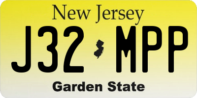 NJ license plate J32MPP