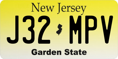 NJ license plate J32MPV