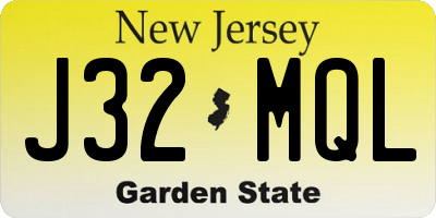 NJ license plate J32MQL