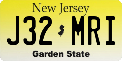 NJ license plate J32MRI