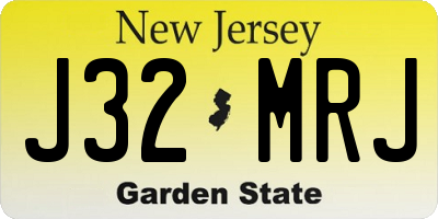 NJ license plate J32MRJ
