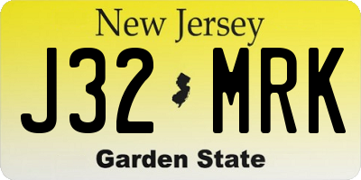 NJ license plate J32MRK