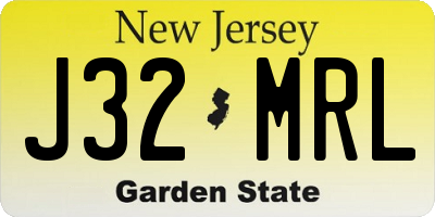 NJ license plate J32MRL